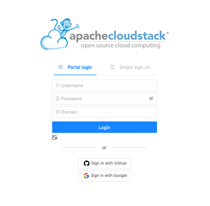 Login page with OAuth logins