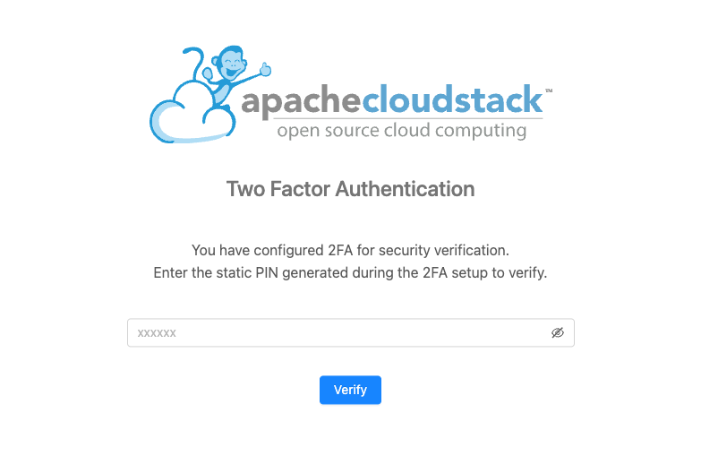Verify 2FA page using static PIN
