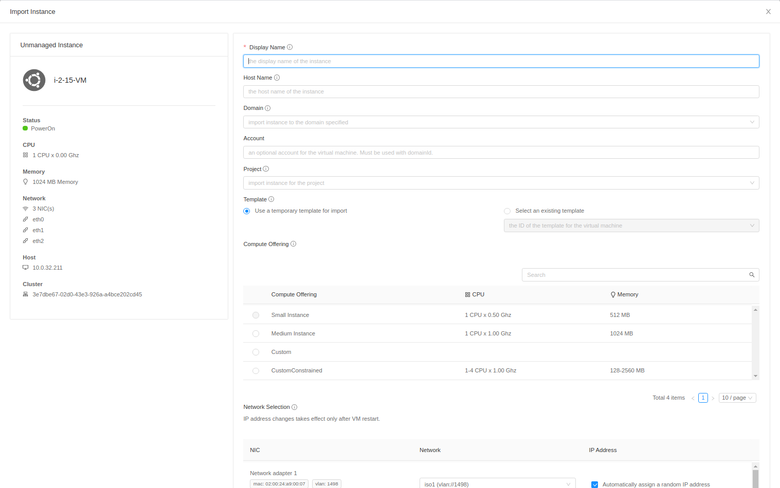 Import Unmanaged Instance.